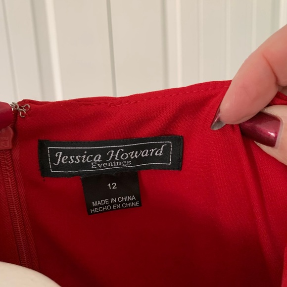 Festive Red Holiday Dress, Size 12 - Picture 4 of 5